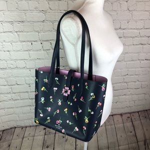 Kate Spade Kaci wildflower ditsy small tote handbag floral blue lavender lining